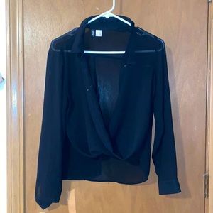 See through black crop top